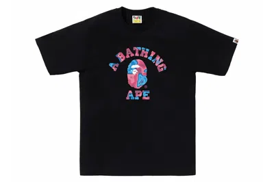 Pre-owned Bape Liquid Camo College Tee Black/pink
