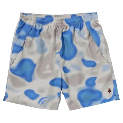 Pre-owned Bape Liquid Camo One Point Beach Shorts 'blue' | Men's Size S