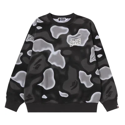 Pre-owned Bape Liquid Camo Sta Relaxed Fit Crewneck Sweat 'black'