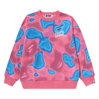 Pre-owned Bape Liquid Camo Sta Relaxed Fit Crewneck Sweat 'pink' | Men's Size Xxl