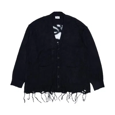 Pre-owned Bape Logo Distressed Cardigan 'black'