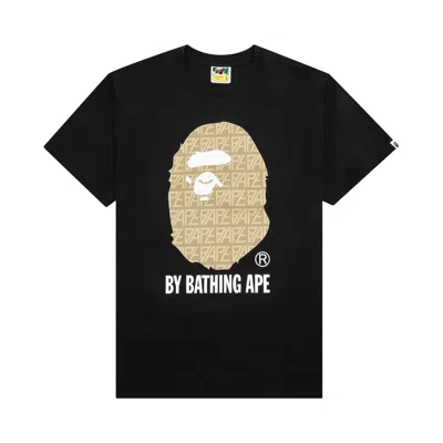 Pre-owned Bape Logo Monogram By Bathing Ape Tee 'black/beige'