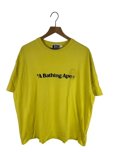 Pre-owned Bape Logo Print T-shirt In Yellow