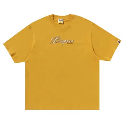 Pre-owned Bape Logo Relaxed Fit Tee 'yellow'