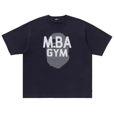 Pre-owned Bape Logo Tee 'navy' In Blue