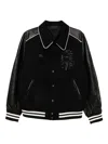 Bape Logo-varsity Jacket In Black