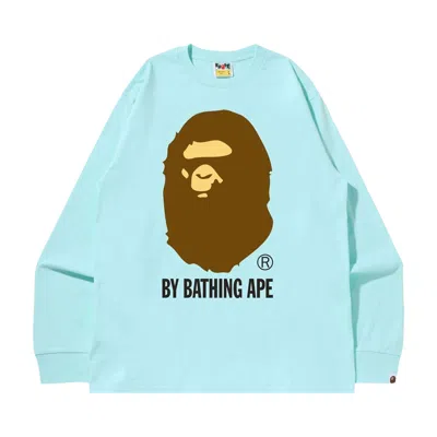 Pre-owned Bape Long-sleeve Tee 'sax' | Blue | Men's Size M