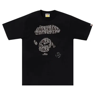 Pre-owned Bape Lux Sport Pattern Ape Face Tee 'black' | Men's Size M