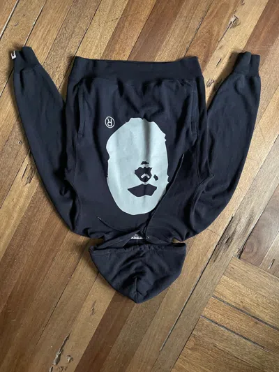 Pre-owned Bape Mad Ape Asnka Patches Pullover Hoodie In Black
