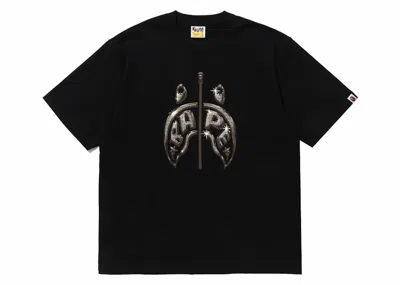 Pre-owned Bape Mad Shark Photo Print Relaxed Fit Tee Shirt In Black