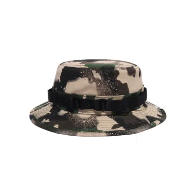 Pre-owned Bape Map Camo Military Hat 'green'