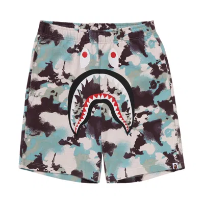 Pre-owned Bape Map Camo Regular Fit Shark Sweatshorts 'multicolor'