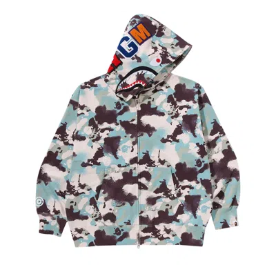 Pre-owned Bape Map Camo Shark Relaxed Fit Full Zip Hoodie 'multicolor' | Multi-color | Men's Size M