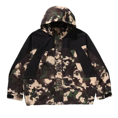 Pre-owned Bape Map Camo Snowboard Jacket 'green' | Men's Size Xl