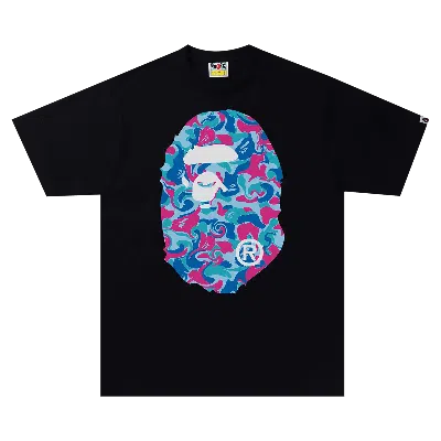 Pre-owned Bape Marble Camo Big Ape Head Tee 'black'