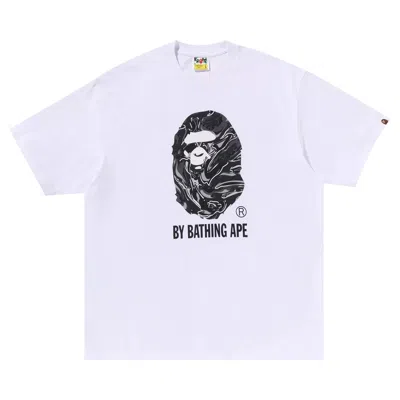 Pre-owned Bape Marbling Camo By Bathing Ape Relaxed Fit Tee 'white'