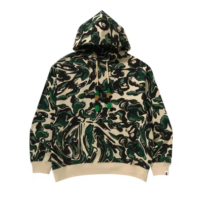 Pre-owned Bape Marbling Camo Relaxed Fit Pullover Hoodie 'green'