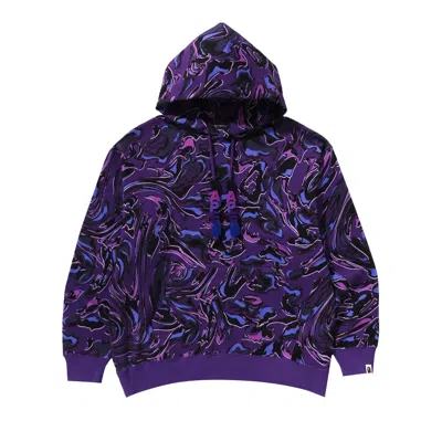 Pre-owned Bape Marbling Camo Relaxed Fit Pullover Hoodie 'purple'