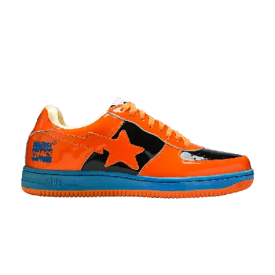 Pre-owned Bape Marvel Comics X Sta Fs-001 Low 'human Torch' In Orange