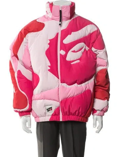 Pre-owned Bape Mega Abc Camo Graphic Print Jacket In Pink
