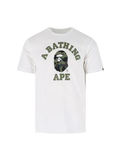 Bape Men's 100% Cotton Graphic T-shirt In White