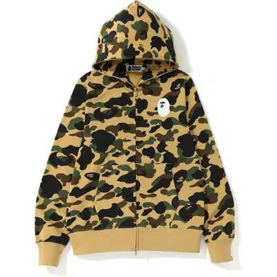 Pre-owned Bape Men 1st Camo Full Zip Hoodie In Yellow