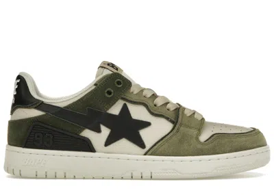 Pre-owned Bape Men's A Bathing Ape  Sk8 Sta (2022) Sneakers In Olive/white/grey