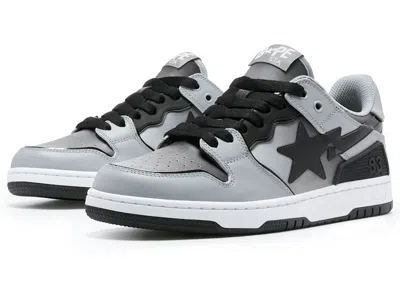 Pre-owned Bape Men's A Bathing Ape  Sk8 Sta Gradation Sneakers In Grey/black/white In Multi