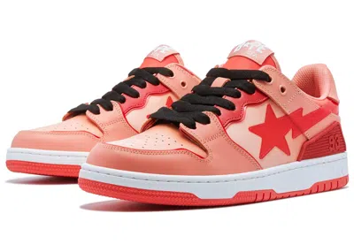 Pre-owned Bape Men's A Bathing Ape  Sk8 Sta Gradation Sneakers In Red/orange/black