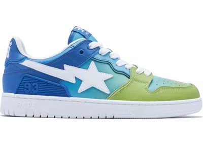 Pre-owned Bape Men's A Bathing Ape  Sk8 Sta Gradient Sneakers In Blue/green