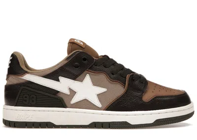 Pre-owned Bape Men's A Bathing Ape  Sk8 Sta Sneakers In Beige/brown/white
