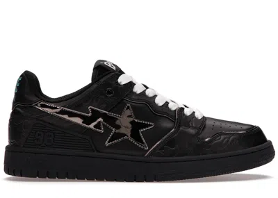 Pre-owned Bape Men's A Bathing Ape  Sk8 Sta Sneakers In Black/silver
