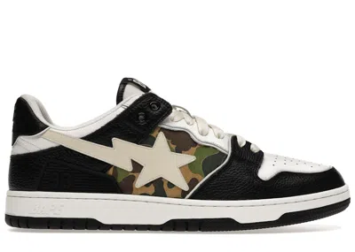 Pre-owned Bape Men's A Bathing Ape  Sk8 Sta Sneakers In Black/white/camo In Multi