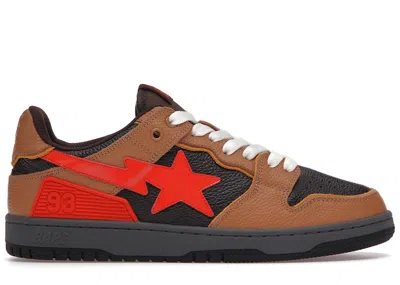 Pre-owned Bape Men's A Bathing Ape  Sk8 Sta Sneakers In Brown/orange In Multi