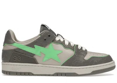 Pre-owned Bape Men's A Bathing Ape  Sk8 Sta Sneakers In Grey/green In Multi