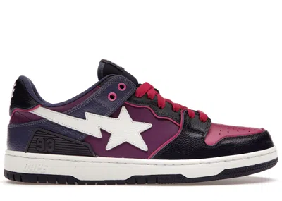 Pre-owned Bape Men's A Bathing Ape  Sk8 Sta Sneakers In Purple/navy Blue/white