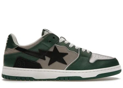 Pre-owned Bape Men's A Bathing Ape  Sk8 Sta Sneakers In White/green/grey In Multi