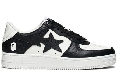 Pre-owned Bape Men's A Bathing Ape  Sta #4 Linecamo Sneakers In White/black