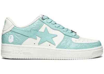 Pre-owned Bape Men's A Bathing Ape  Sta #4 Linecamo Sneakers In White/sax In Multi
