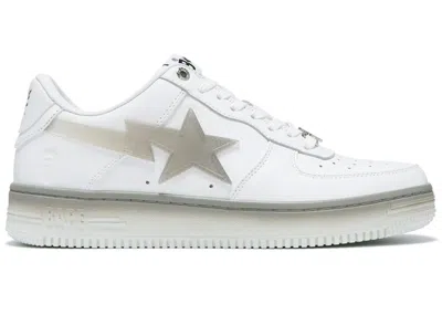 Pre-owned Bape Men's A Bathing Ape  Sta #5 Gradient Sneakers In White/grey In Gray