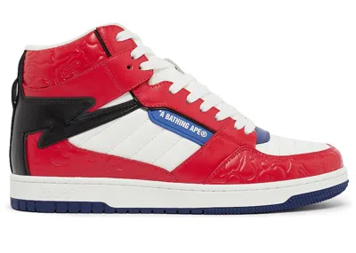 Pre-owned Bape Men's A Bathing Ape  Sta 88 Mid Sneakers In Red/white/blue In Multi