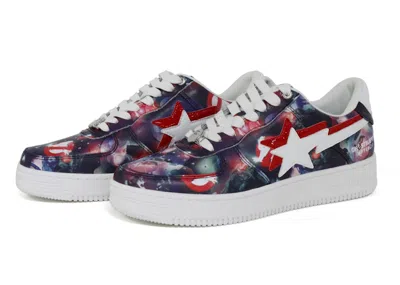 Pre-owned Bape Men's A Bathing Ape  Sta Ghostbusters Camo Sneakers In Navy Blue/red/white In Multi