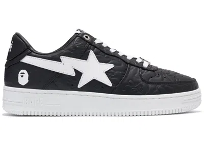 Pre-owned Bape Men's A Bathing Ape  Sta Low #3 Line Camo Sneakers In Black/white