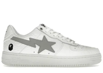 Pre-owned Bape Men's A Bathing Ape  Sta Low #3 Line Camo Sneakers In White/grey In Gray