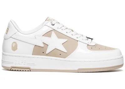 Pre-owned Bape Men's A Bathing Ape  Sta Low #6 Sneakers In White/beige