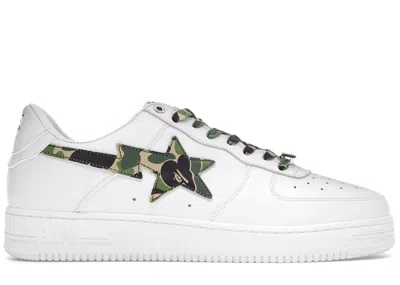Pre-owned Bape Men's A Bathing Ape  Sta Low Abc Camo (2021) Sneakers In White/green In Multi