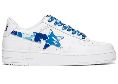 Pre-owned Bape Men's A Bathing Ape  Sta Low Abc Camo (2025) Sneakers In White/blue