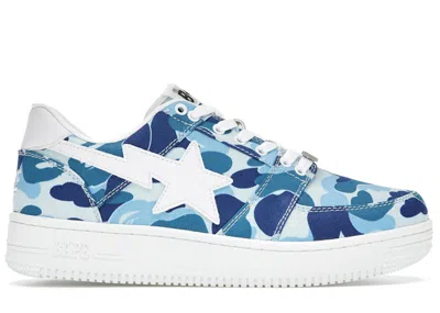 Pre-owned Bape Men's A Bathing Ape  Sta Low Abc Camo 20th Anniversary Blue Sneakers In Blue Camo/white In Multi