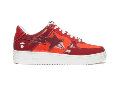 Pre-owned Bape Men's A Bathing Ape  Sta Low Camo Combo Red Sneakers In Camo Red
