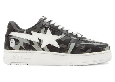 Pre-owned Bape Men's A Bathing Ape  Sta Low Clot Trial Camo Sneakers In Black/grey/white In Multi